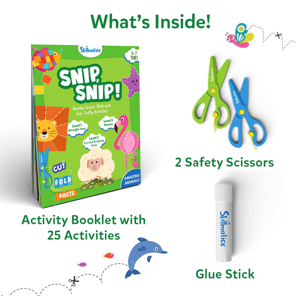 Skillmatics Snip Snip, Scissor Skills, Felt Craft Activity, Gift for Kids