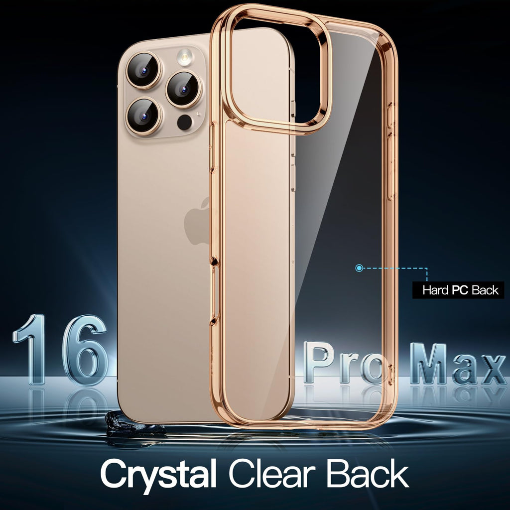 JETech Case for iPhone 16 Pro, Anti-Yellowing, Natural Titanium