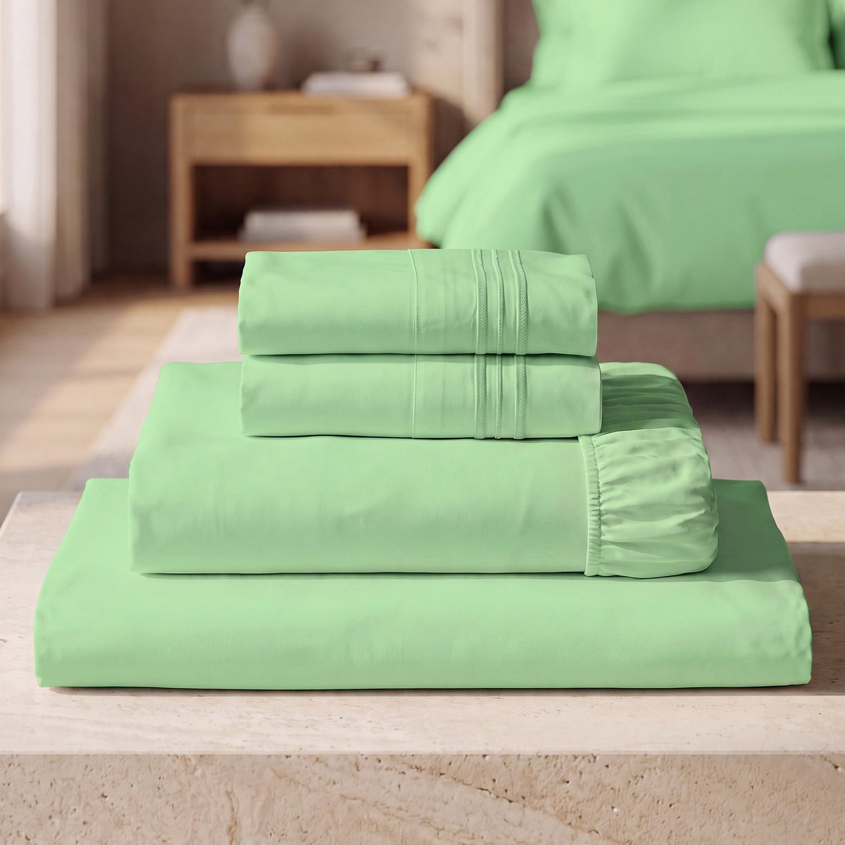 Mellanni Iconic 4-Piece Bed Sheet Set, 16" Deep Pocket (Queen, White)