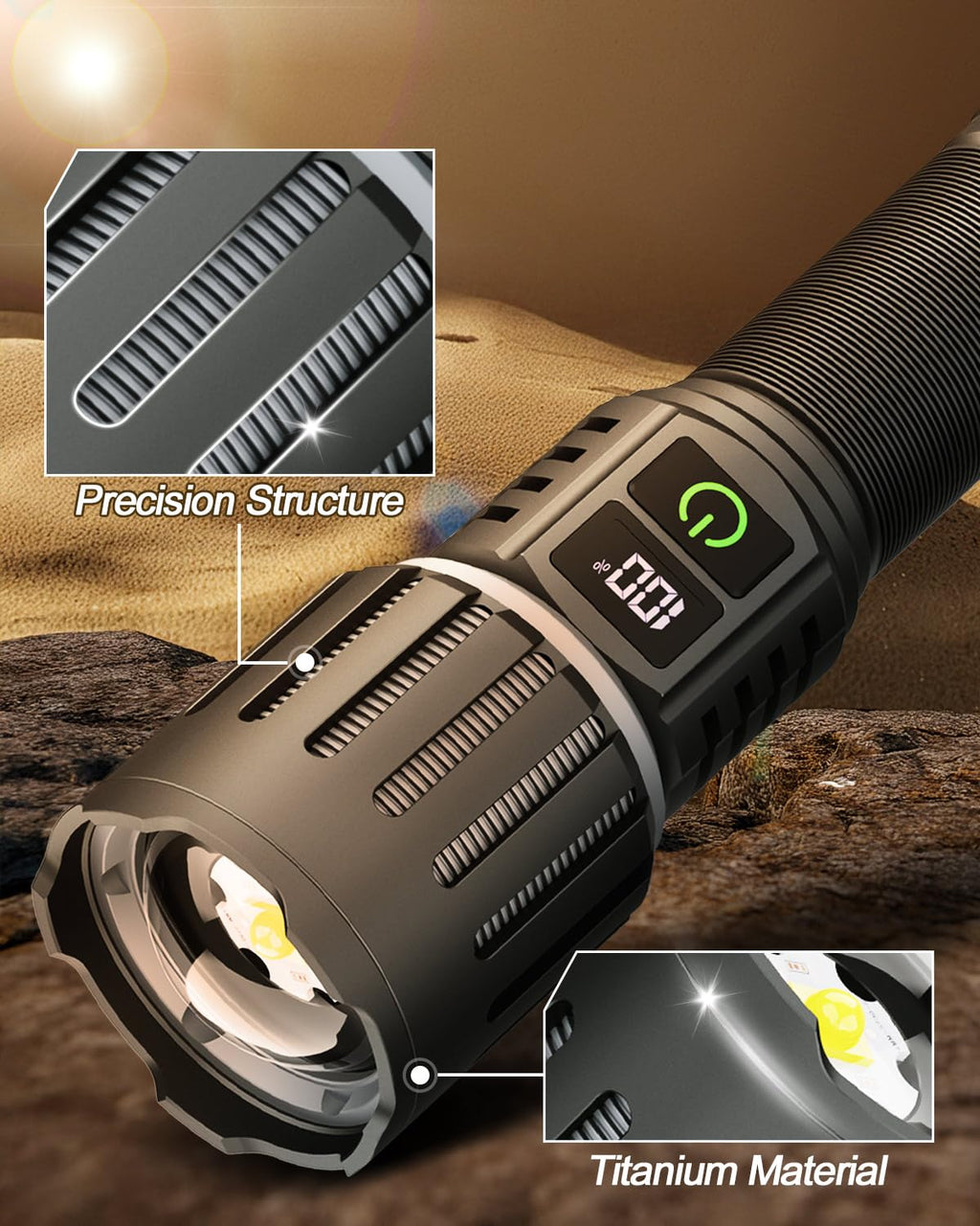 Victoper LED Flashlight 2 Pack, Bright Tactical Torch High Lumens 5 Modes, Waterproof Zoomable Flash Light for Outdoor, Birthday Gifts for Men, Dorm Room Hiking Camping Essentials Gear for Guys
