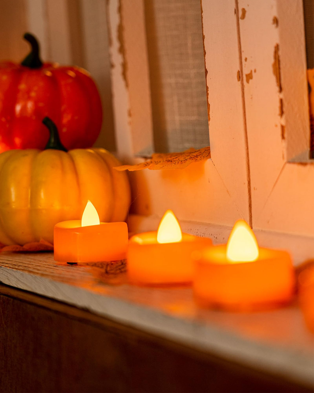 merrynights LED Candles, Tea Lights Candles Battery Operated Bulk, 24-Pack Long-Lasting 200 Hours Flameless Tealight Candles, Realistic Tea Lights for Halloween Christmas Wedding, 1.5'' D X 1.25'' H