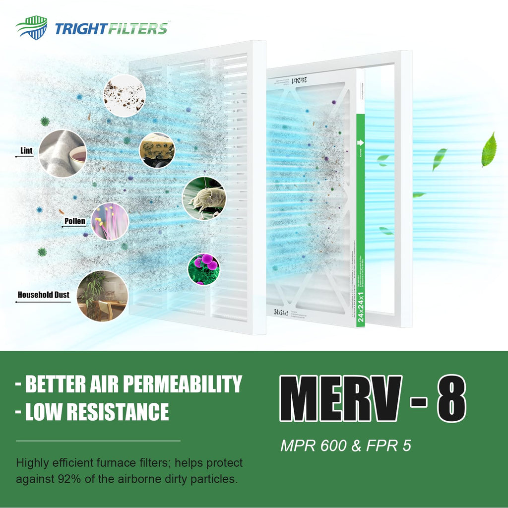 TRIGHTFILTERS 14x20x1 Air Filter 4 Pack, MERV 8 Filter Replacement