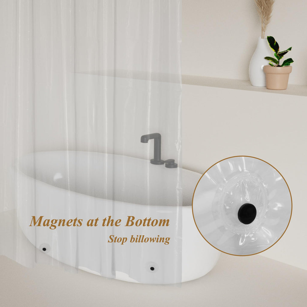 Mrs Awesome Dark Gray Shower Curtain Liner with 3 Magnets, 72x72