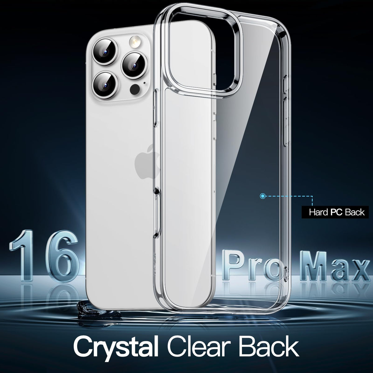 JETech Case for iPhone 16 Pro, Anti-Yellowing, Natural Titanium