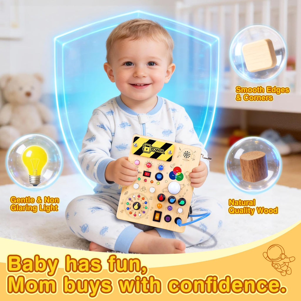 Grarain Busy Board for Toddlers - Montessori Educational Toy for 1-3 Year Old Boys & Girls | Travel-Friendly Sensory Learning Activity | Ideal for Kids with Autism(Unicorn Busy Board v2)