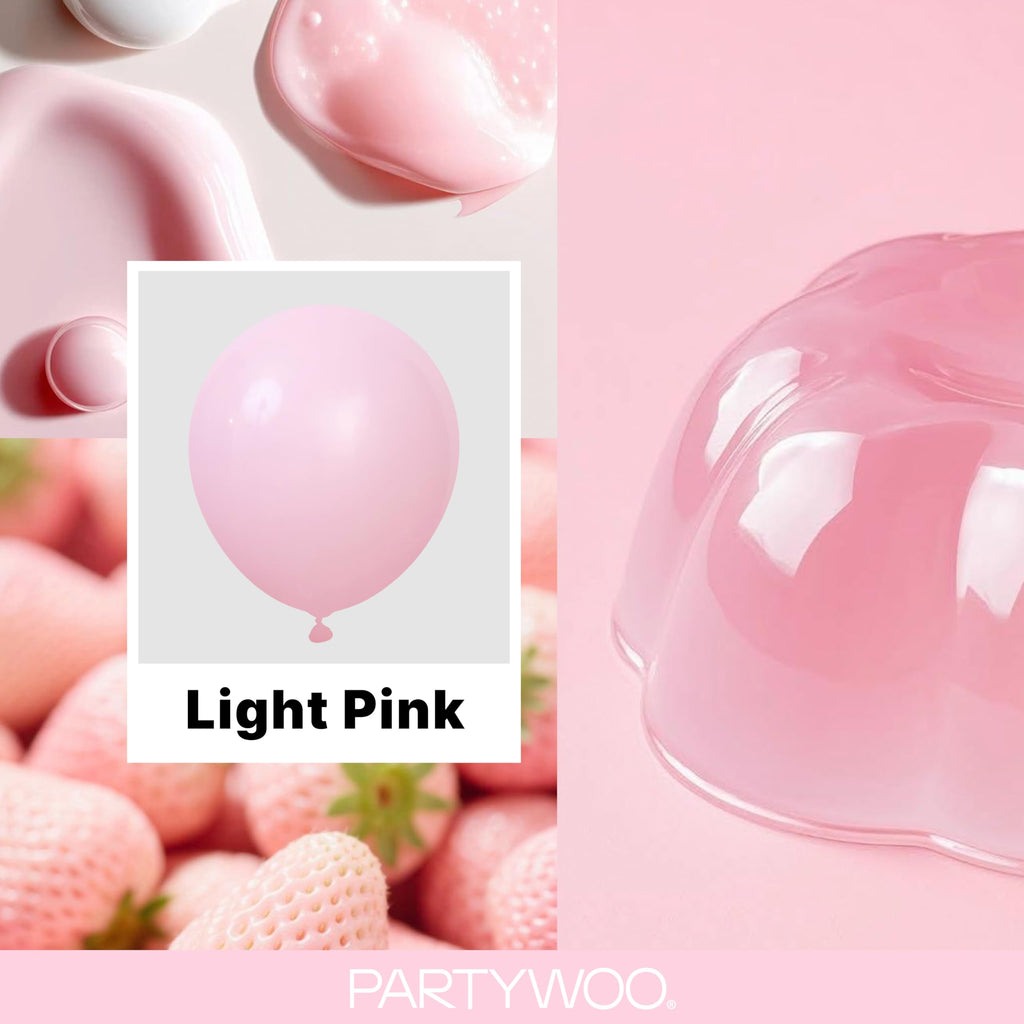 PartyWoo Baby Pink Balloons 152pcs Pastel Pale Light Pink Different Sizes