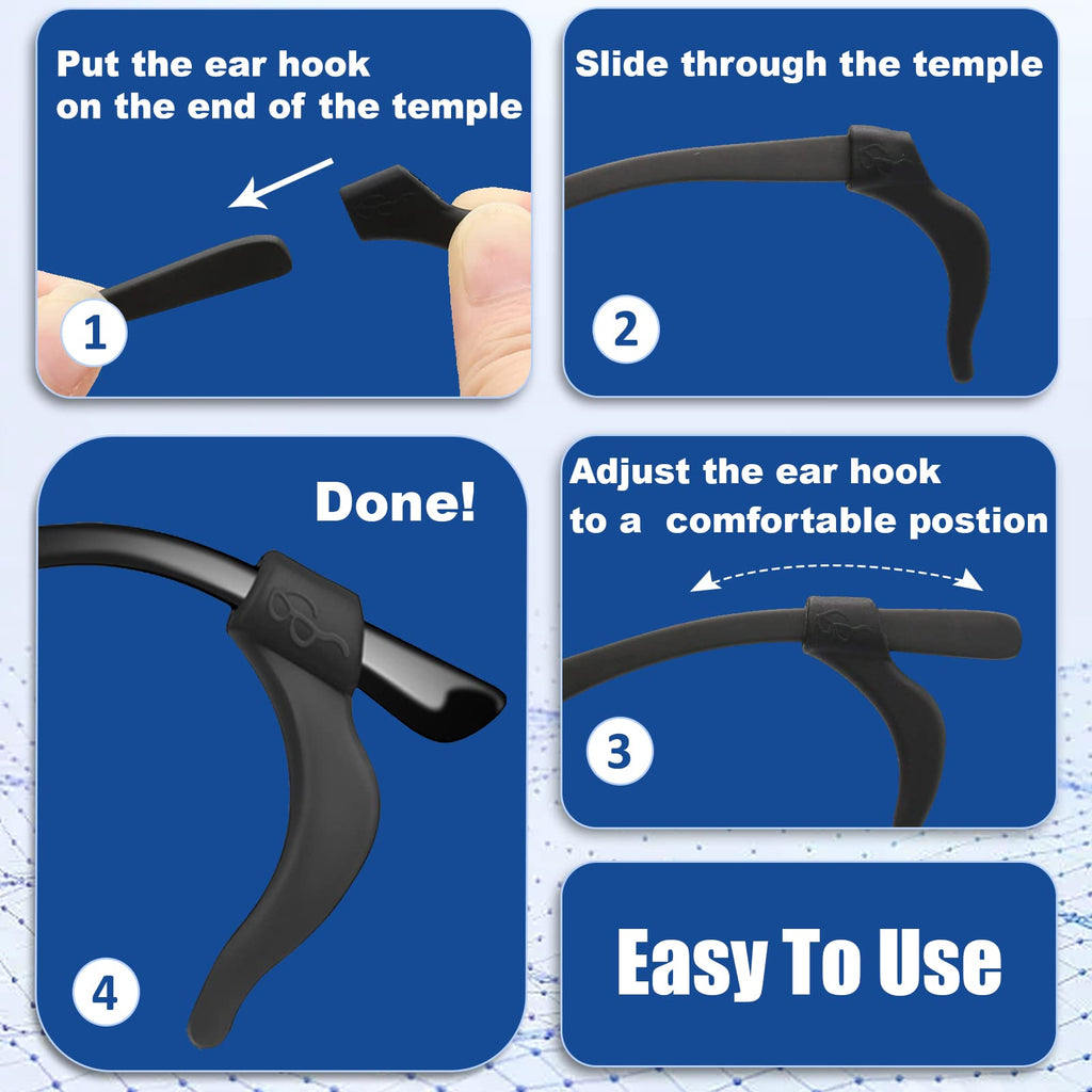 SMARTTOP Eyeglass Ear Grips -20 Pairs eye glasses ear grippers Anti-slip Holder, Silicone Ear Hook, eyeglasses ear grip Sleeve Retainer for Sports Glasses, Sunglasses Reading Glasses