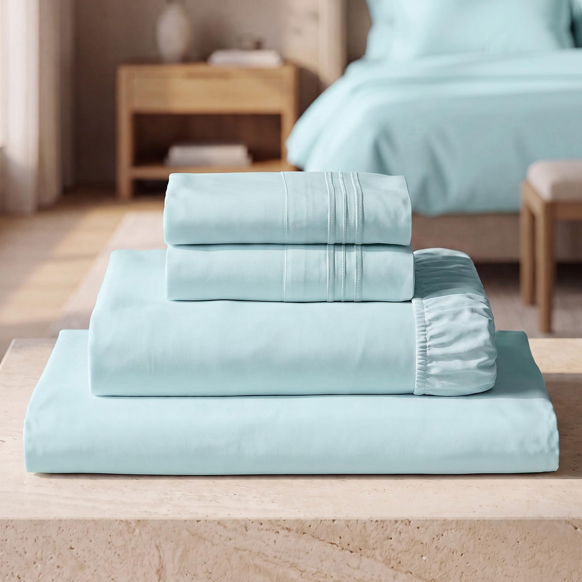 Mellanni Iconic 4-Piece Bed Sheet Set, 16" Deep Pocket (Queen, White)