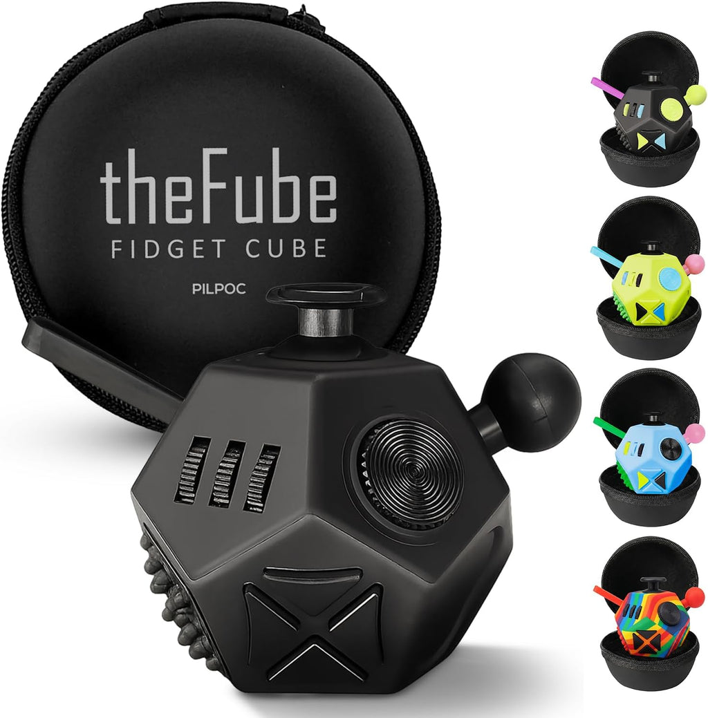 PILPOC theFube Fidget Cube Handy Anxiety Toys for Kids and Adults (Black)