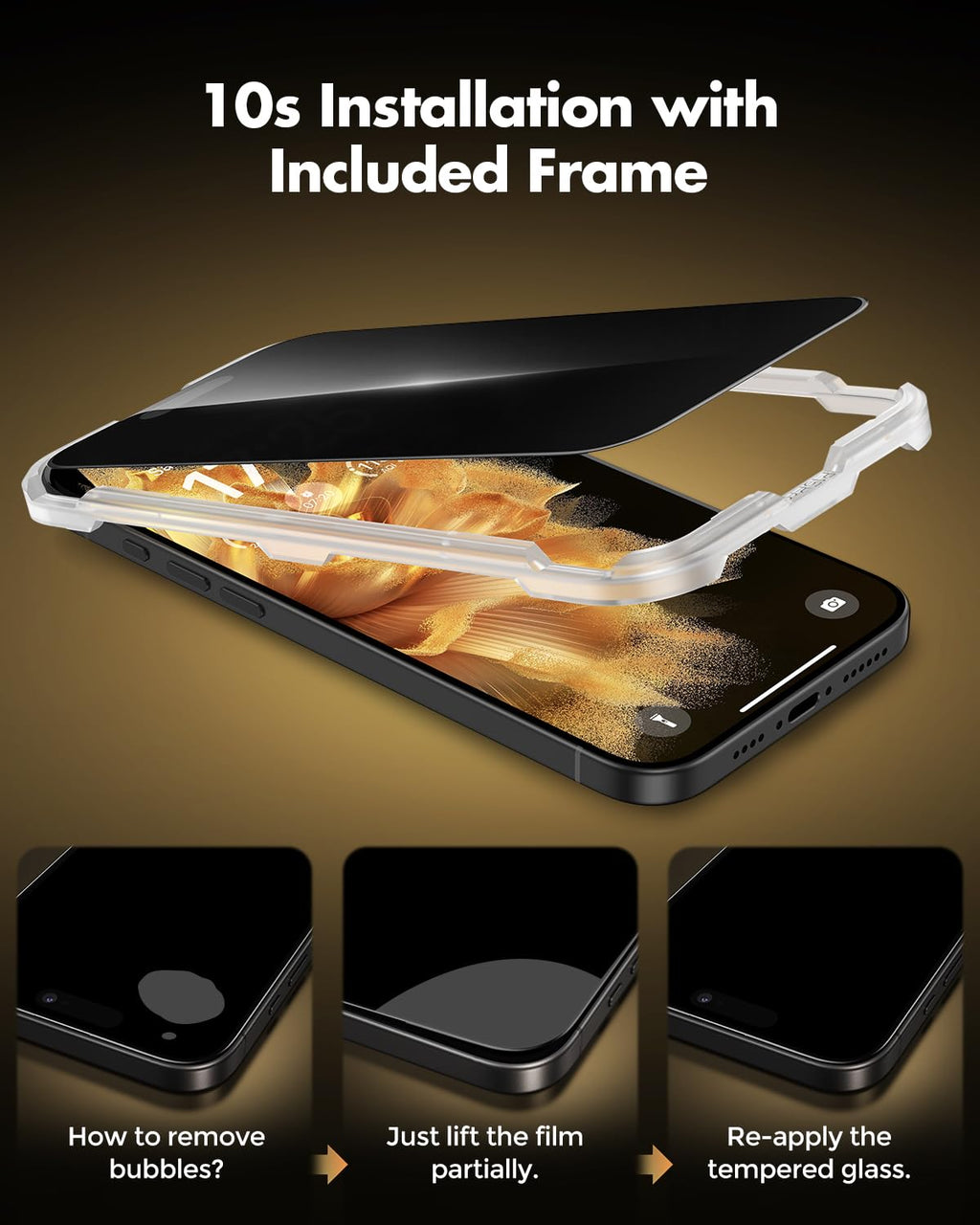 UNBREAKcable Privacy Screen Protector for iPhone 16 Pro Max, Full Coverage