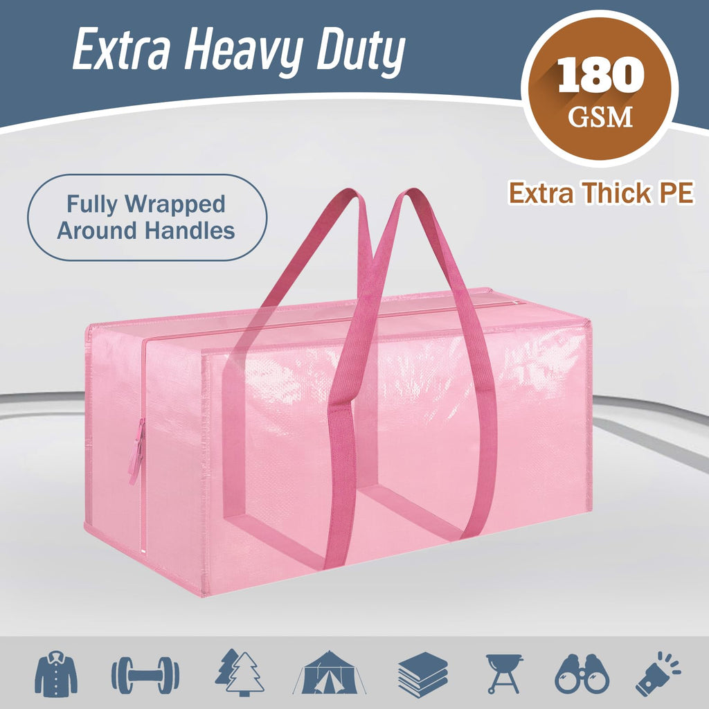 6 Pack Extra Heavy Duty Large Moving Bags with Strong Zipper, Dark Blue