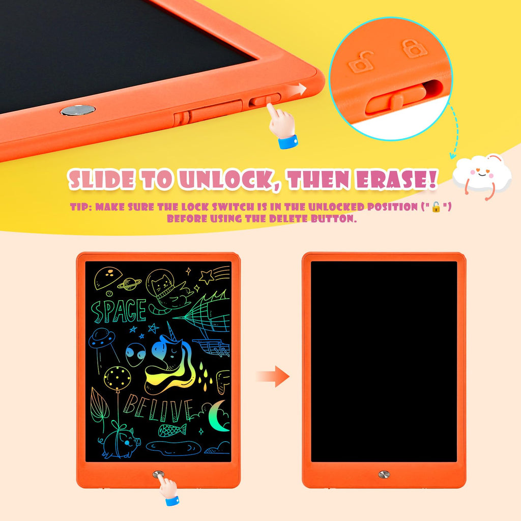 EooCoo Kids Travel Essential 12 Inch LCD Writing Tablet, 2 Pack