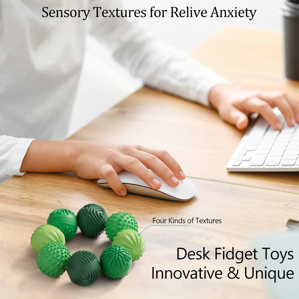luckdoor Silicone Magnetic Balls Fidget Toys for Adults & Teens,8PCS Stress Relief Sensory Toys for Autism ADHD Anxiety,Fun Textures Gadgets,Office Desk Toy,Stocking Stuffers for Men Women Teen Gifts