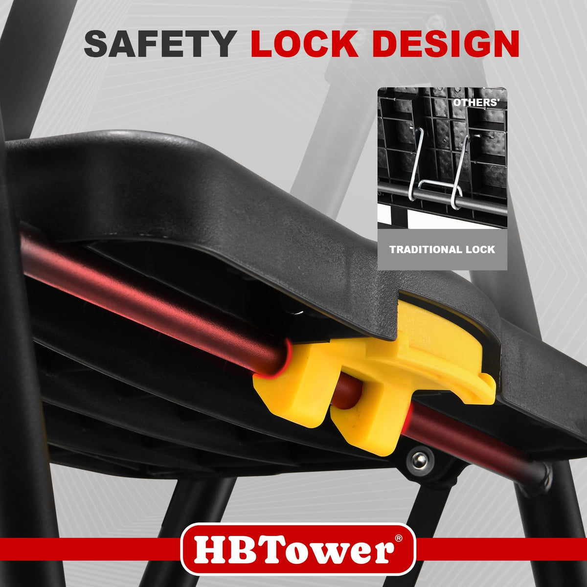HBTower Step Ladder, Folding Step Stool with Wide Anti-Slip Pedal