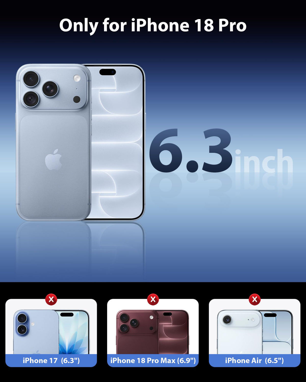 Mkeke Screen Protector for iPhone 17 Pro, 3 Pack 9H+ Tempered Glass