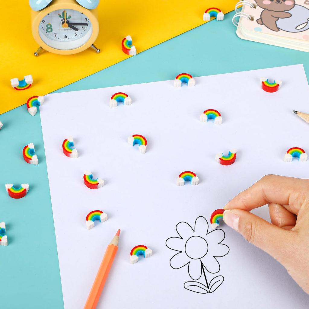 JUNEBRUSHS 150Pcs Fall Mini Erasers, Cute Thanksgiving Erasers Bulk