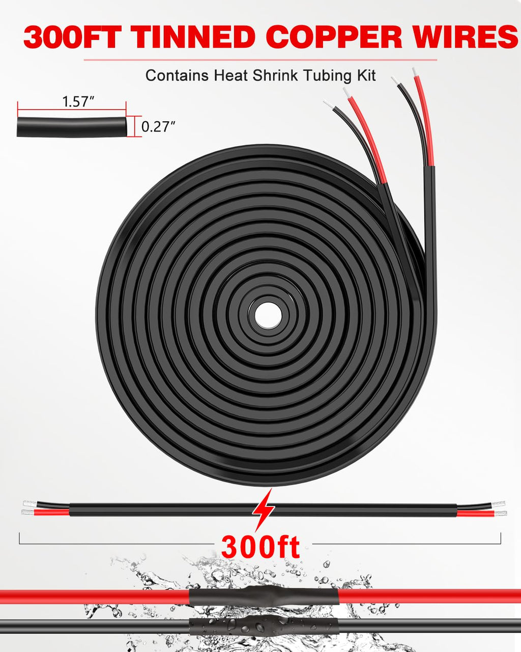 NAOEVO 16 Gauge Wire 4 Conductor, 16 Gauge Automotive Wire 12V Cable, 200FT