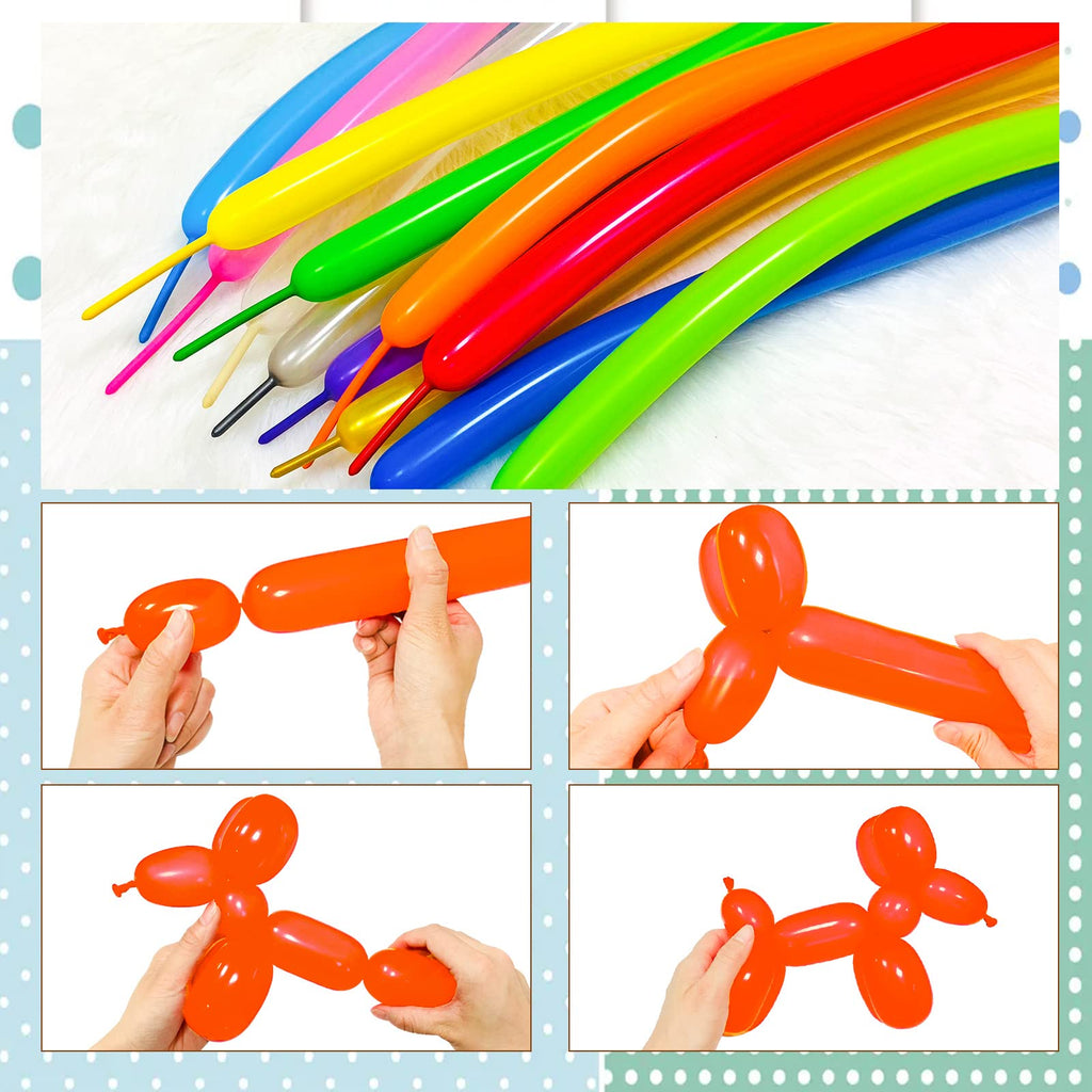 100Pcs clear 260 Balloons Clear Long Skinny Latex Balloon for Animal Ballons, Premium Quality Balloons for Beginners Baloons Making Kid's Carnivals Party Decoartion