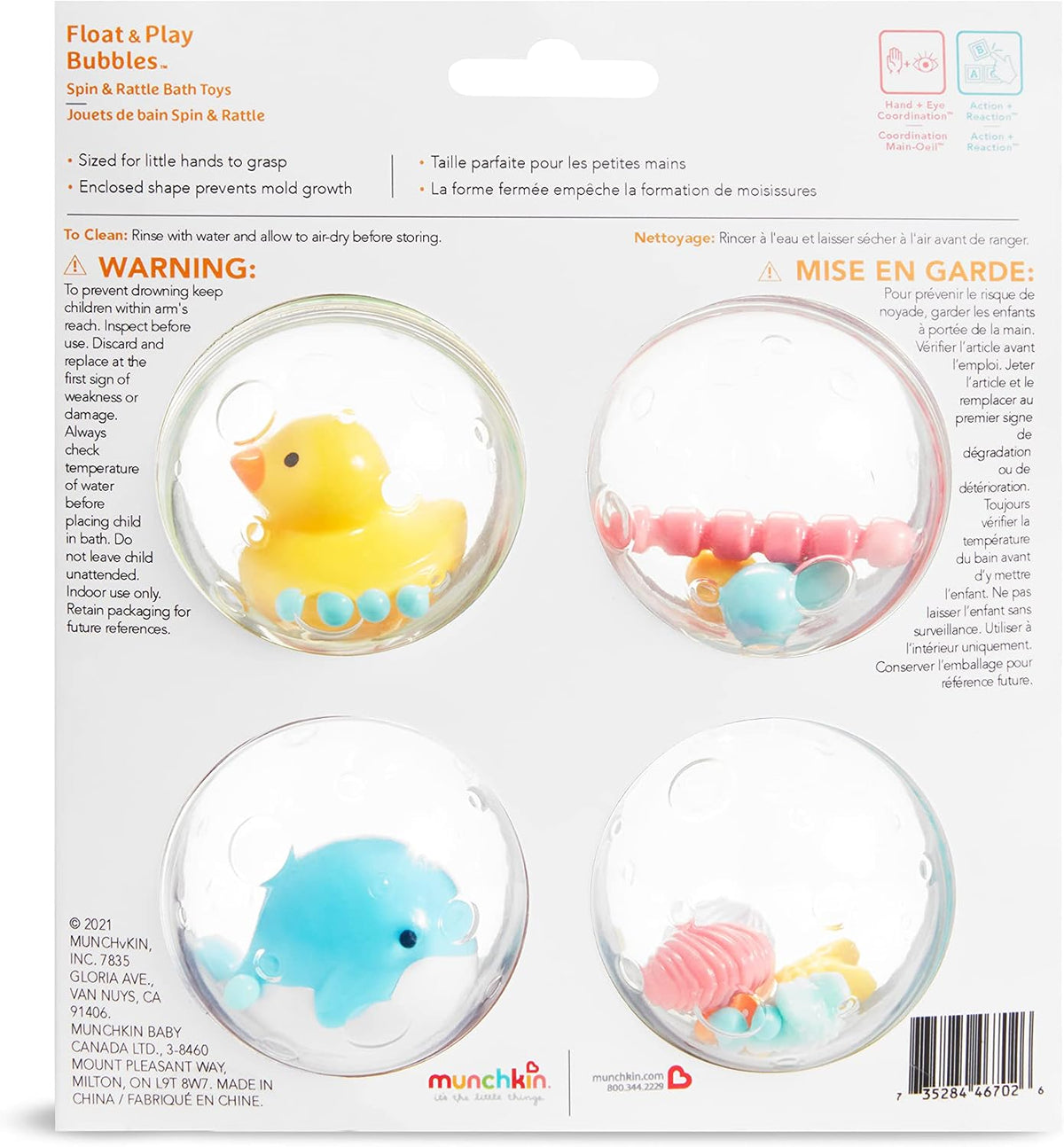 Munchkin® Float & Play Bubbles™ Baby Bath Toys, 4 Count