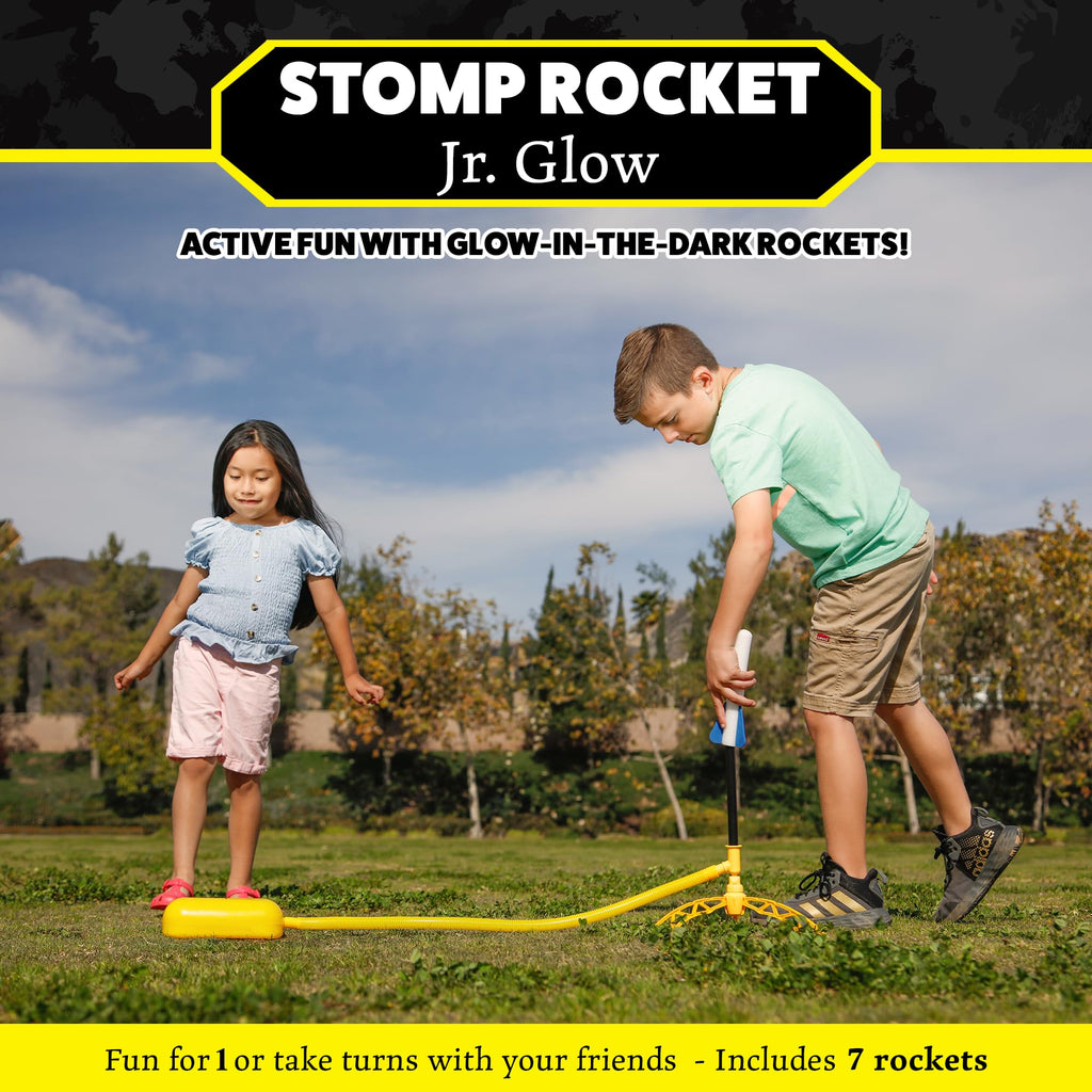 Stomp Rocket Jr Multi-Color Rocket Launcher for Kids, 8 Rockets