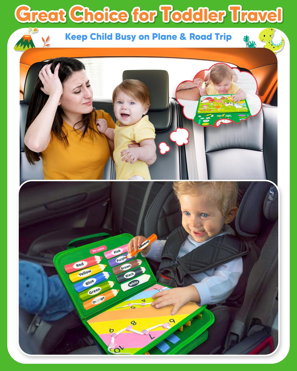 Gojmzo Busy Board Montessori Toys for Toddler Boy Girl Gifts Busy Book