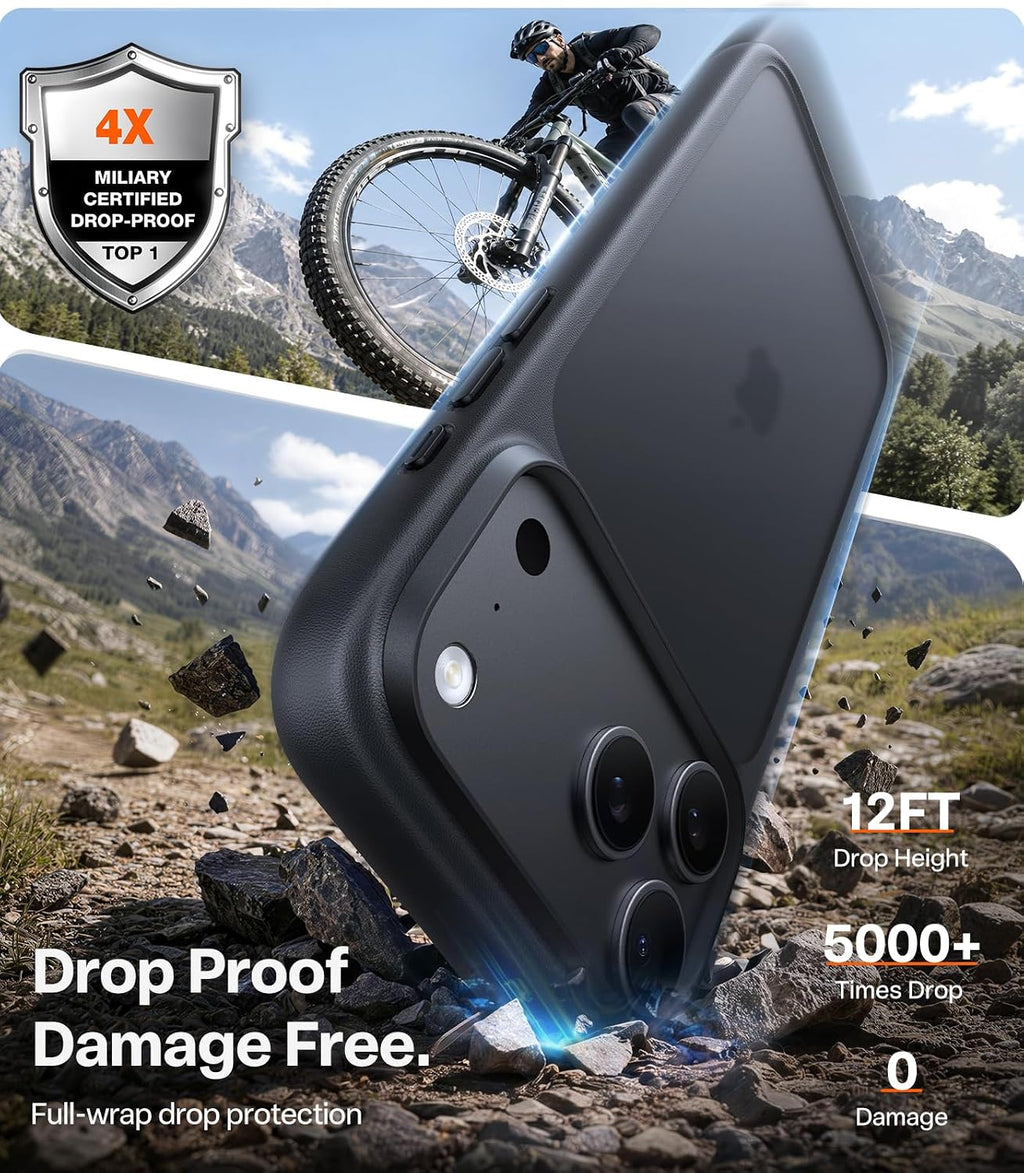 TORRAS Shockproof for iPhone 18 Pro Case Black 2026,4X Mil-Grade Protection