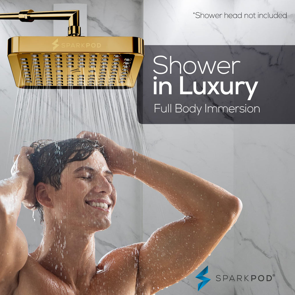 SparkPod Rain Shower Head, 6 Inch Round, Luxury Polished Chrome Finish