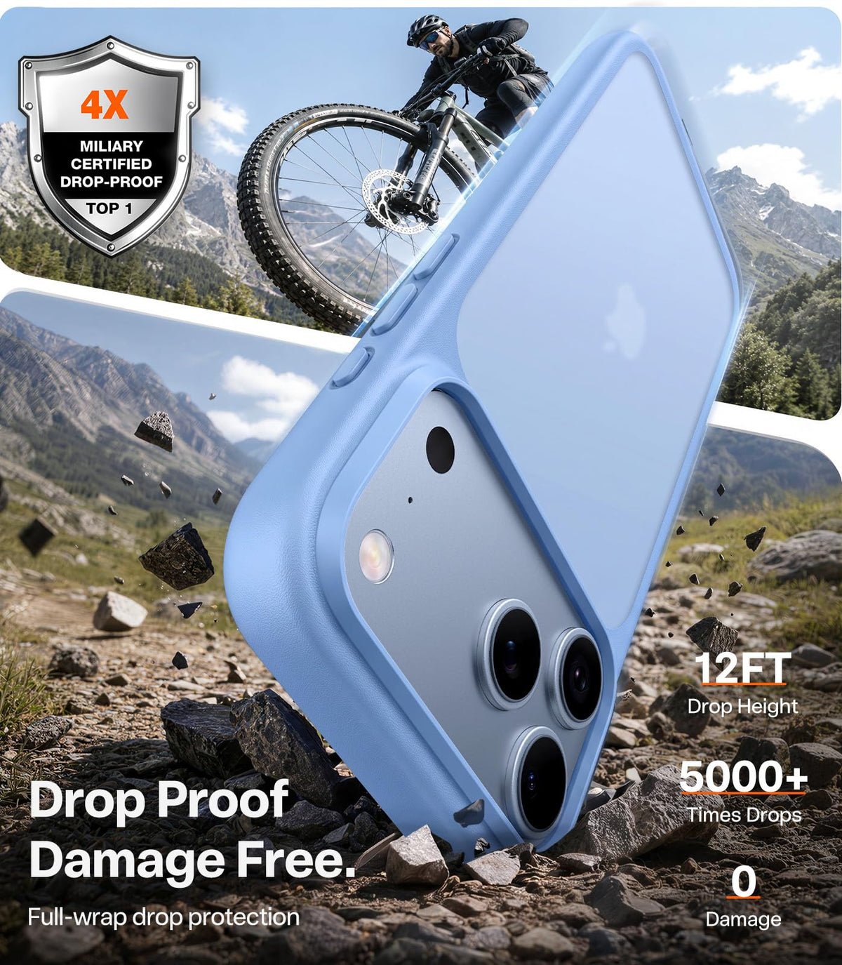 TORRAS Shockproof for iPhone 18 Pro Case Black 2026,4X Mil-Grade Protection