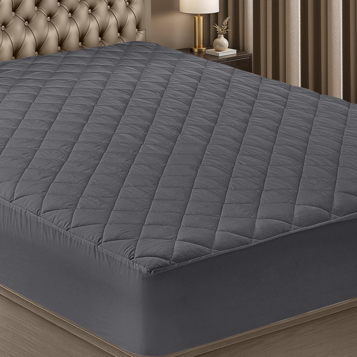 Twin Mattress Pad, Quilted Mattress Protector Topper fits 16" Deep Pocket