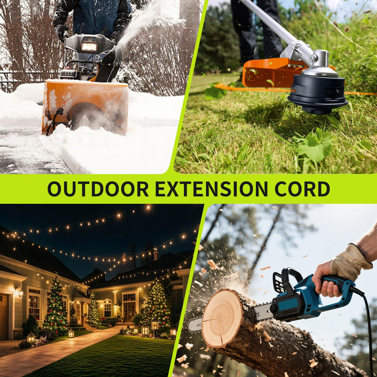 16/3 Black Extension Cord 6 FT Indoor, Short Extension Cord
