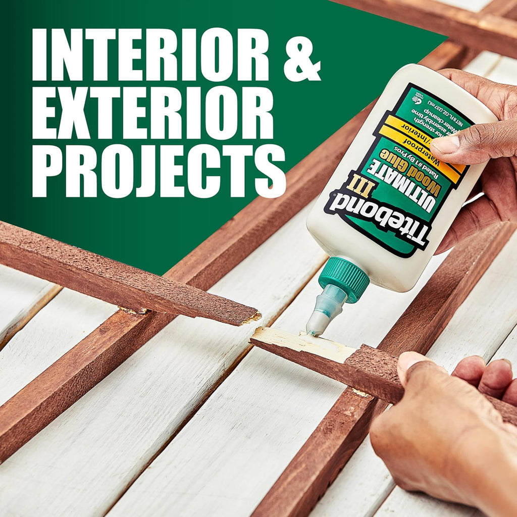 Titebond III Ultimate Wood Glue 4 Oz. – Woodworking Adhesive, Waterproof – 1412