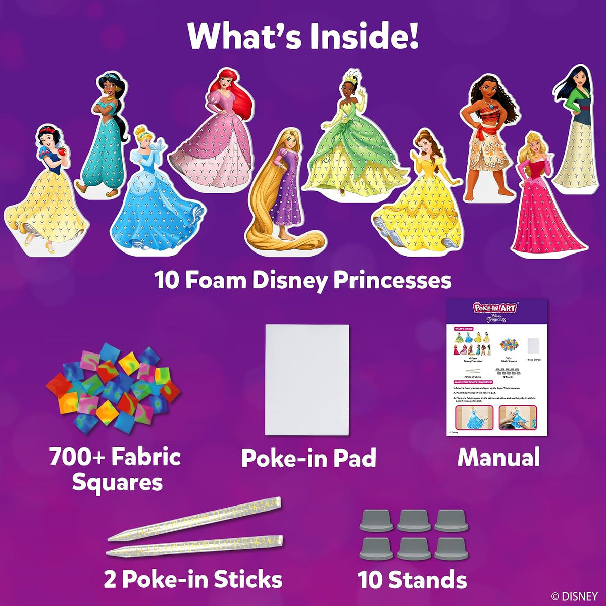 Skillmatics Poke-in Art – Disney Princesses, Wood Craft Kit, Gift for Kids