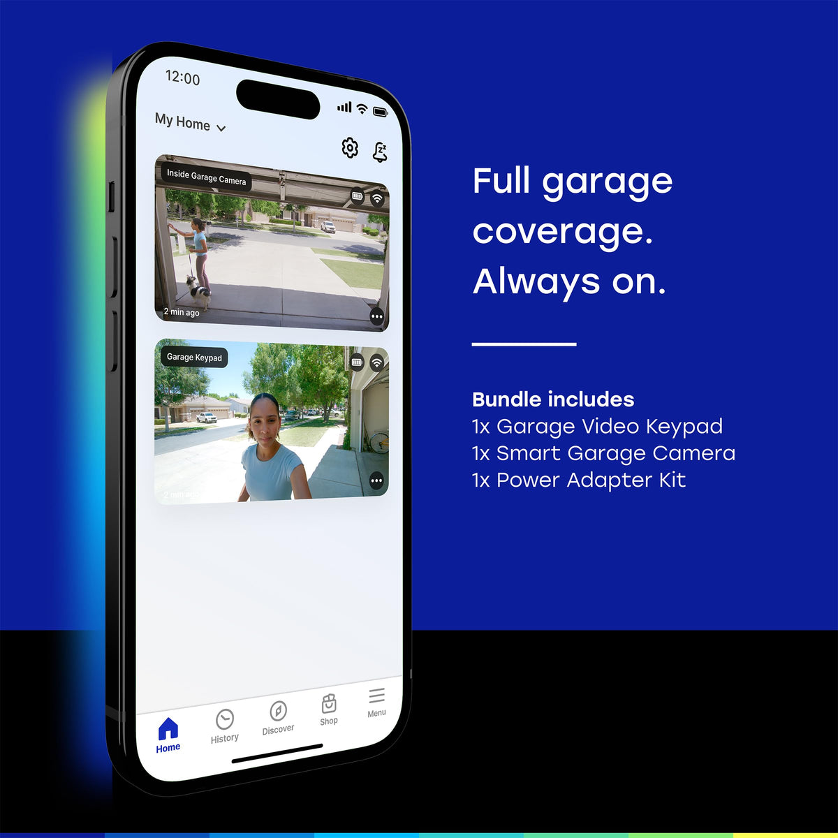 myQ Smart Garage Door Video Keypad with Wide-Angle Camera,Customizable PIN Codes,and Smartphone Control–Take Charge of Your Garage Access Works with Chamberlain, LiftMaster and Craftsman openers,White