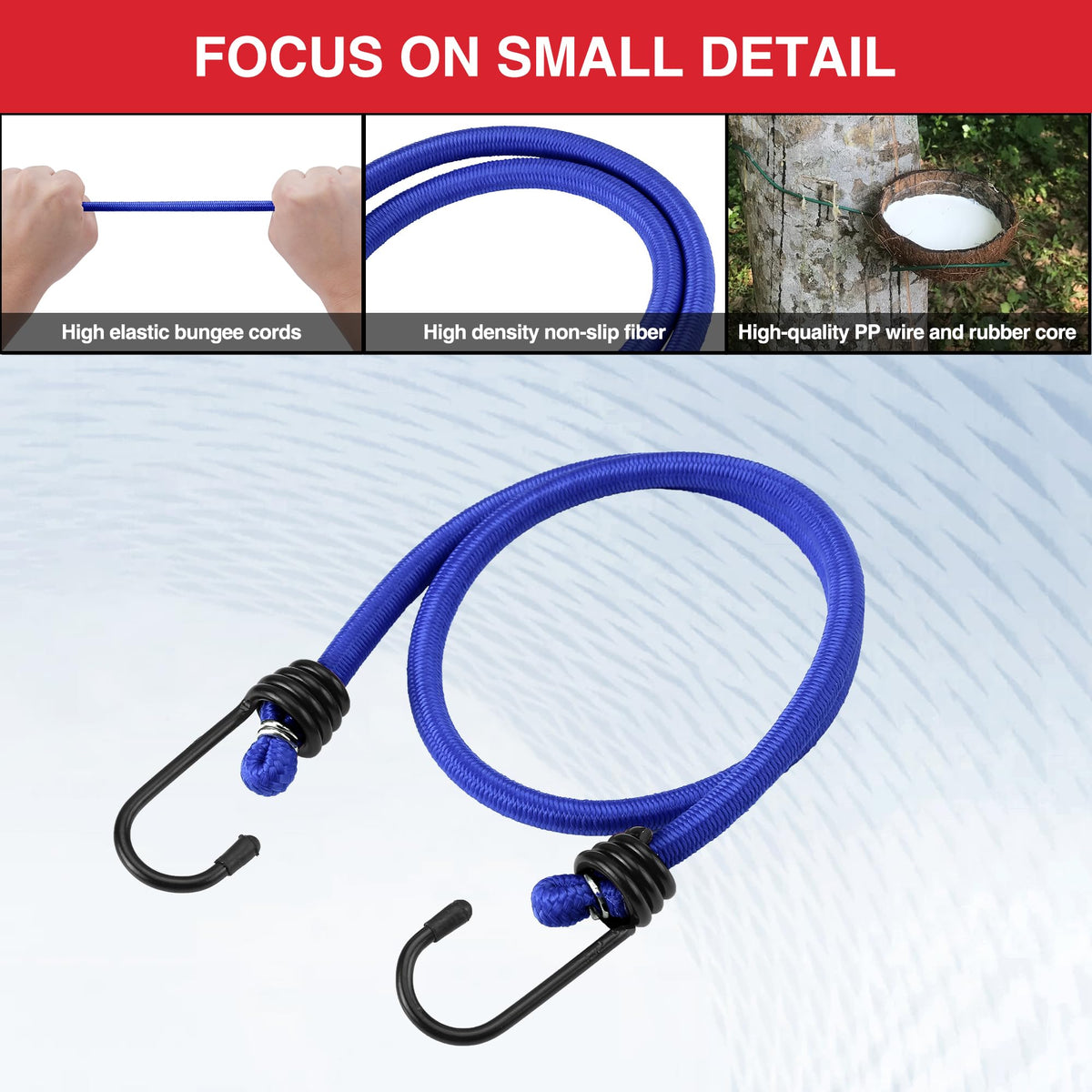 WORKPRO 24" Bungee Cords with Hooks, 4 Pack Heavy Duty Outdoor Bungee Strap