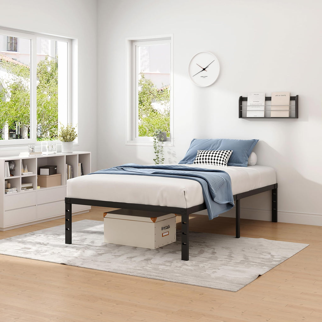 NEW JETO Metal Bed Frame,Queen Size Bed Frame with Storage Space,14 Inch