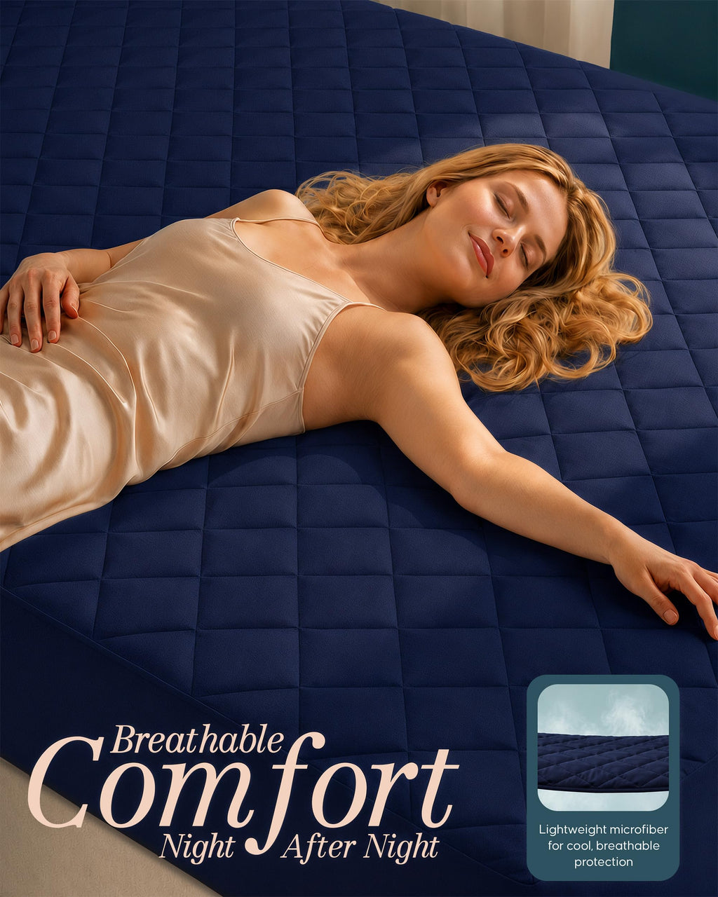Twin Mattress Pad, Quilted Mattress Protector Topper fits 16" Deep Pocket