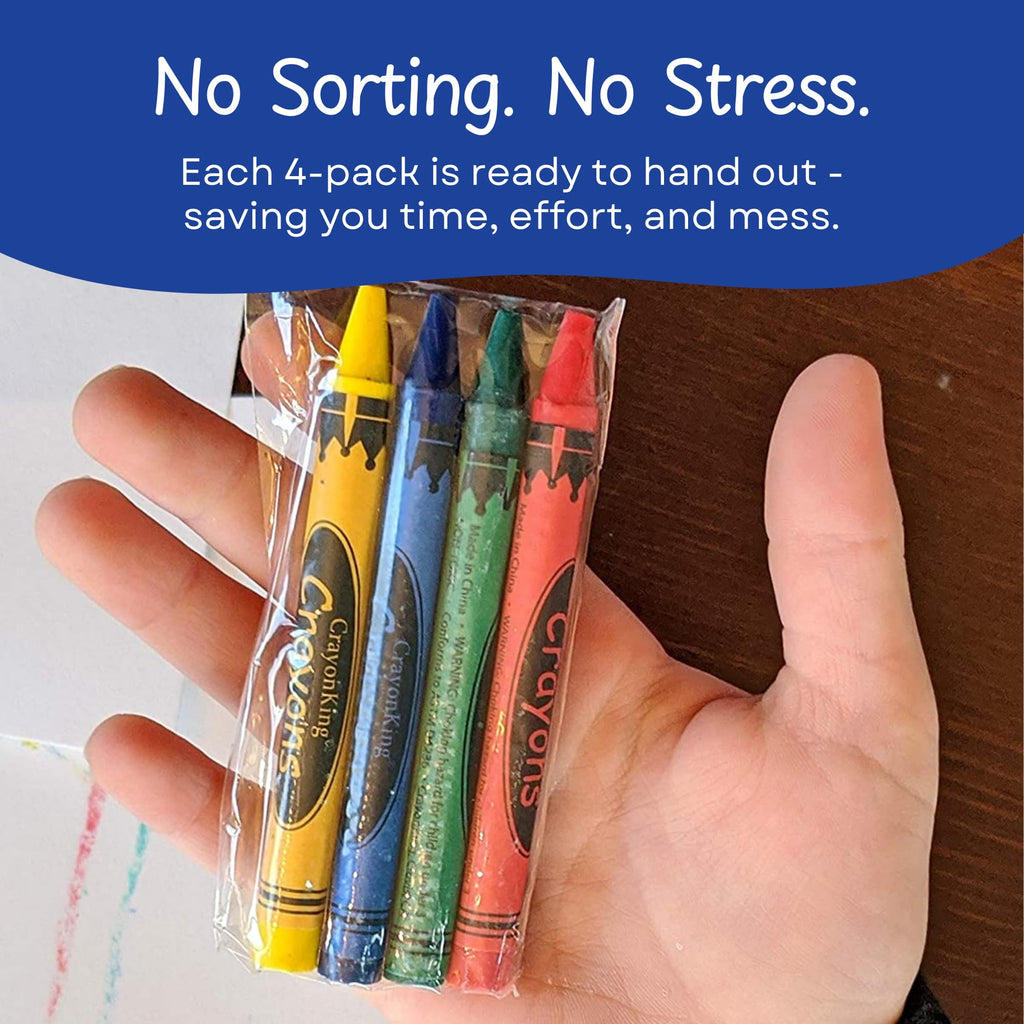 CrayonKing 100 Bulk Crayons, 25 Individually Wrapped 4-Packs