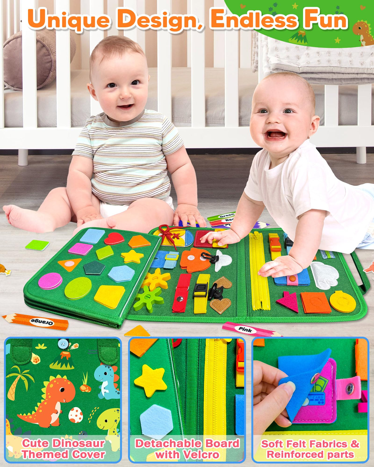 Gojmzo Busy Board Montessori Toys for Toddler Boy Girl Gifts Busy Book