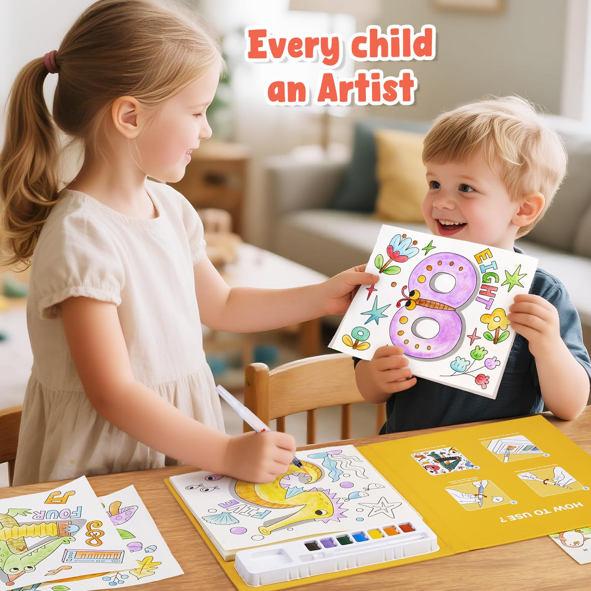 JoyCat Paint with Water Coloring Books for Toddlers (Magical Pony)