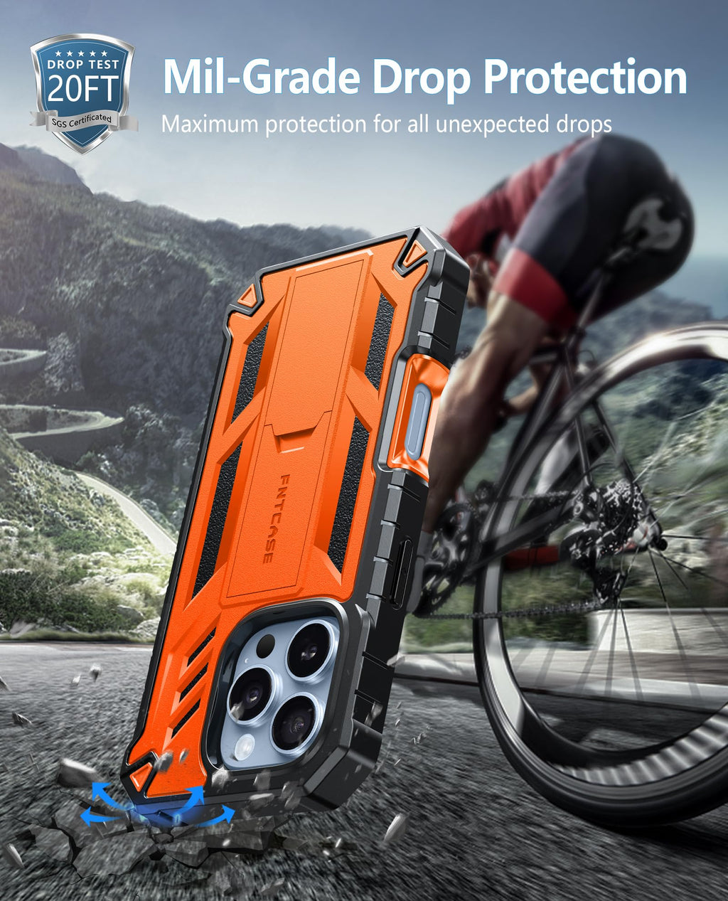 FNTCASE for iPhone 16 Case, with Belt Clip, with Built-in Screen Protector