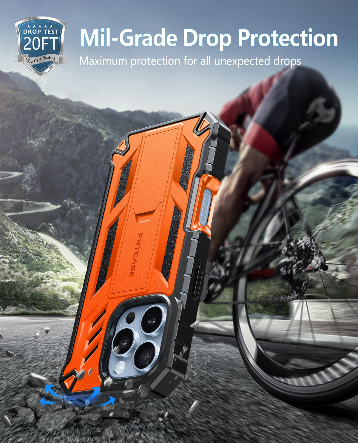 FNTCASE for iPhone 16 Case, with Belt Clip, with Built-in Screen Protector