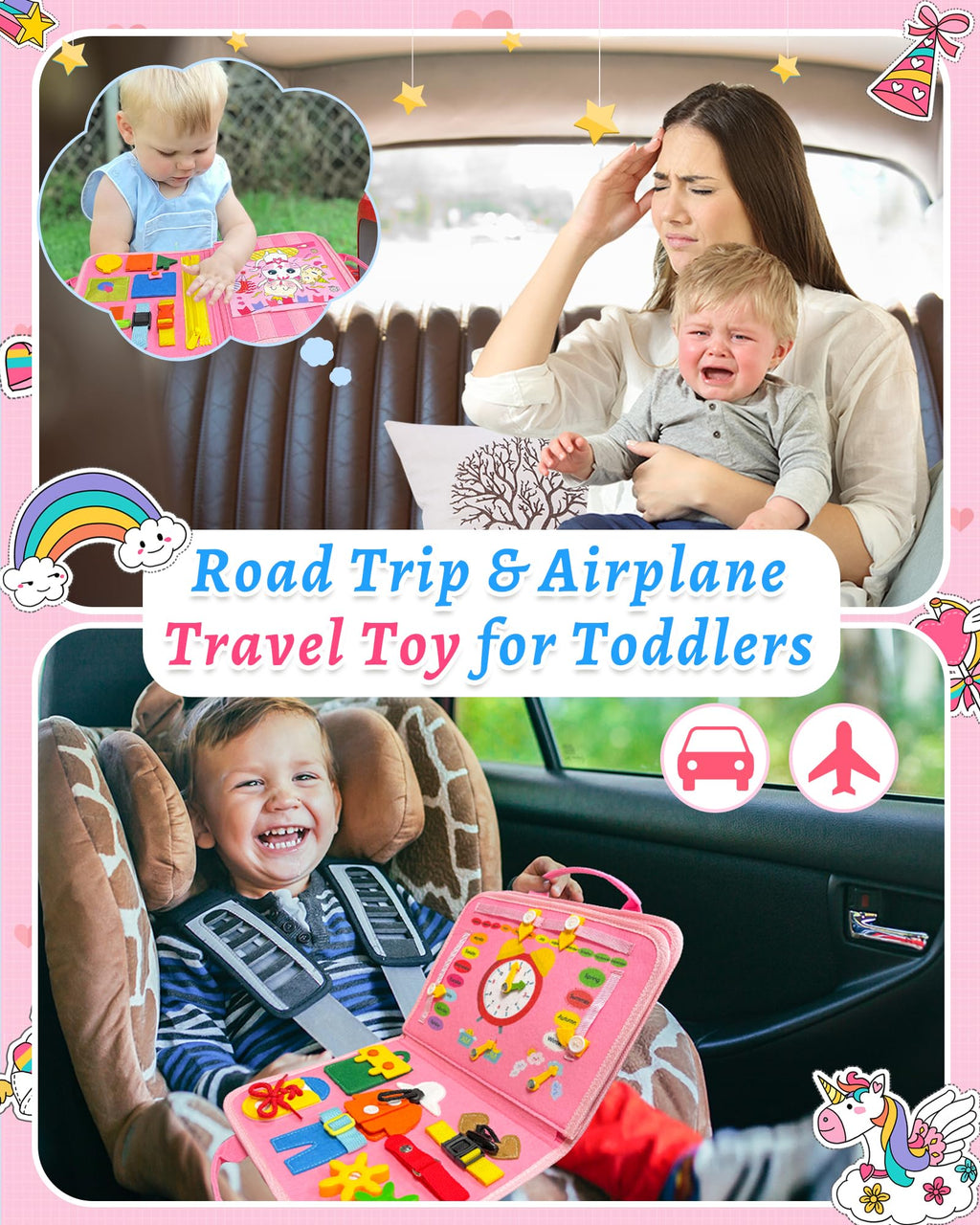 Exorany Busy Board Montessori Toys for Toddler Boy Girl Gifts Busy Book