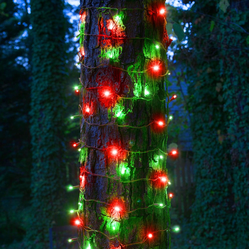 DAZZLE BRIGHT Halloween 300 LED String Lights, 100FT String Lights with 8 Lighting Modes, Halloween Decorations for Party Carnival Supplies, Outdoor Yard Garden Decor (Purple & Orange)