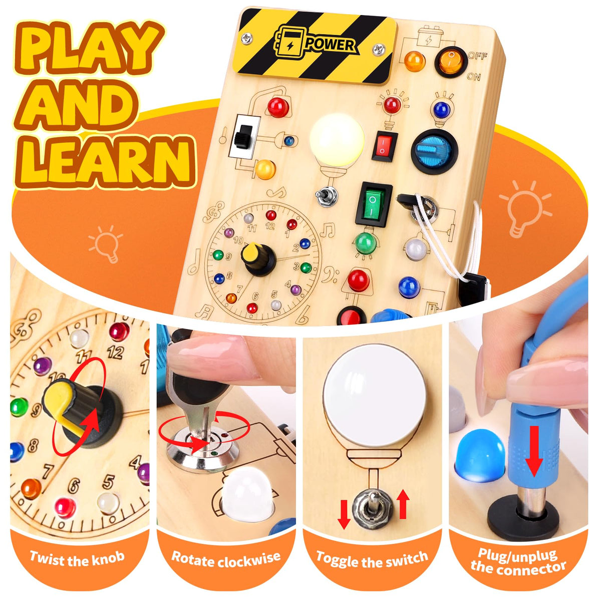 Grarain Busy Board for Toddlers - Montessori Educational Toy for 1-3 Year Old Boys & Girls | Travel-Friendly Sensory Learning Activity | Ideal for Kids with Autism(Unicorn Busy Board v2)