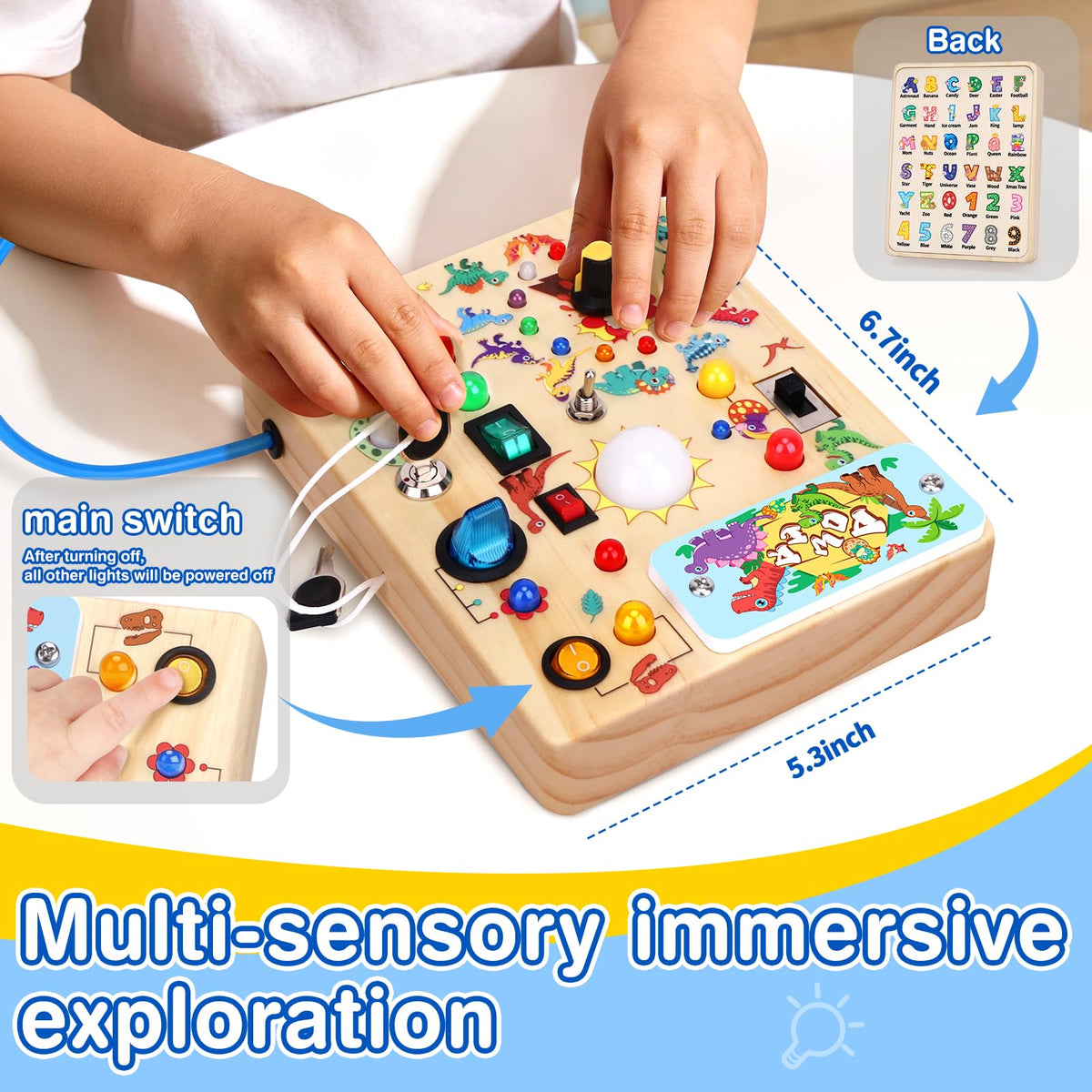 Grarain Busy Board for Toddlers - Montessori Educational Toy for 1-3 Year Old Boys & Girls | Travel-Friendly Sensory Learning Activity | Ideal for Kids with Autism(Unicorn Busy Board v2)