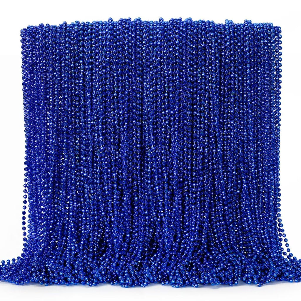 EOBOH Mardi Gras Beads, 12PCS Bead Necklace Party Favors, Metallic 6 Kinds of 33" Beaded Necklaces Costumes Stuff, Festival Parade Throw Accessory Sets for Mardi Gras Celebrations Decorations