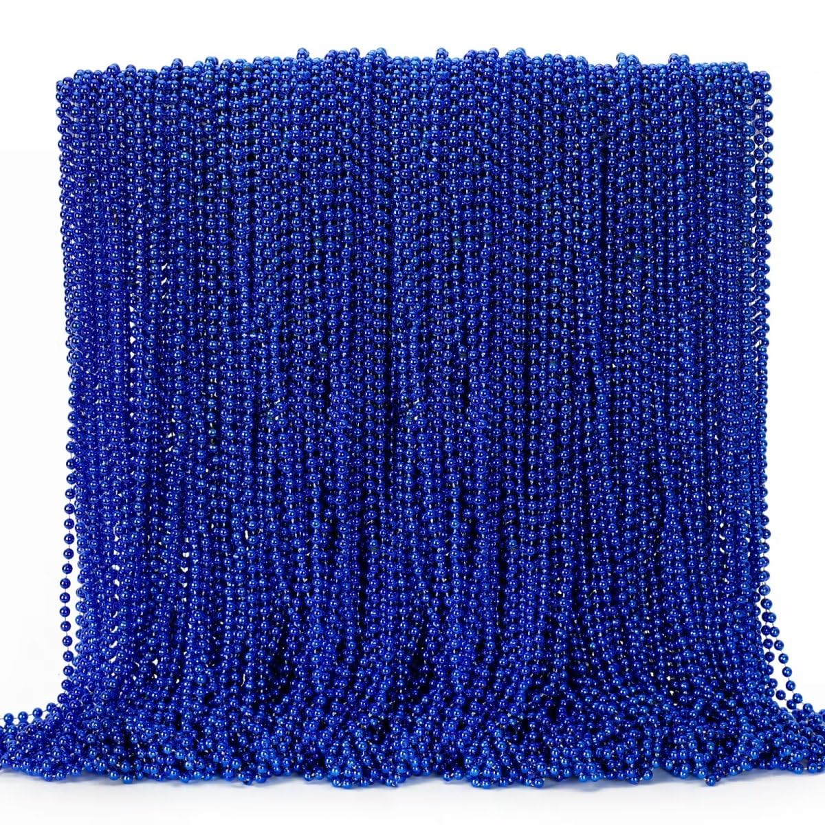 EOBOH Mardi Gras Beads, 12PCS Bead Necklace Party Favors, Metallic 6 Kinds of 33" Beaded Necklaces Costumes Stuff, Festival Parade Throw Accessory Sets for Mardi Gras Celebrations Decorations