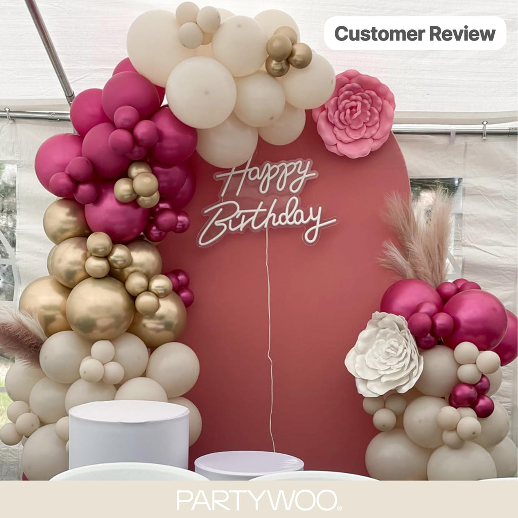 PartyWoo Baby Pink Balloons 152pcs Pastel Pale Light Pink Different Sizes