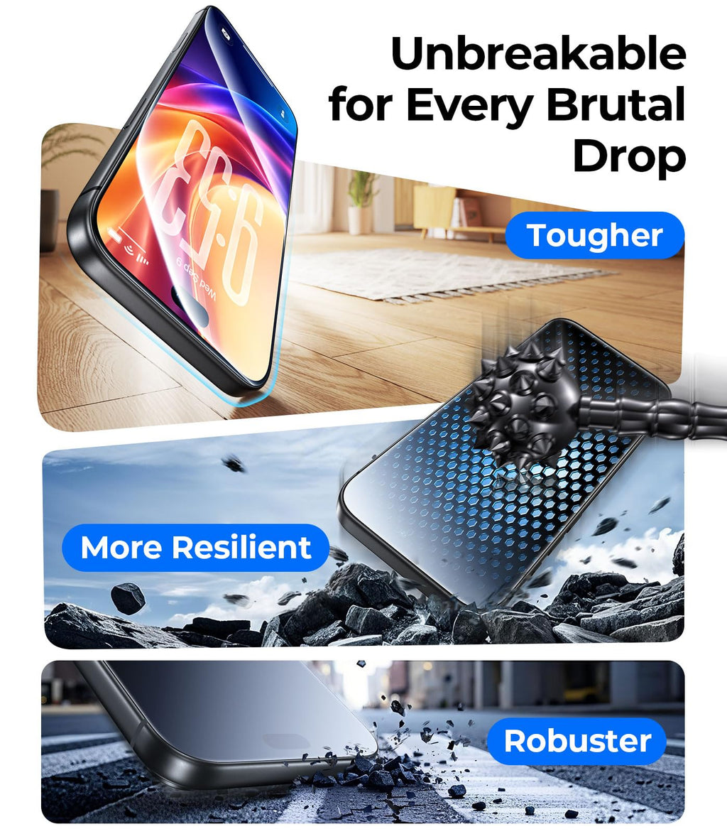 DIMONCOAT Top 9H++ Glass 2 Pack for iPhone 17 Pro Screen Protector 6.3''