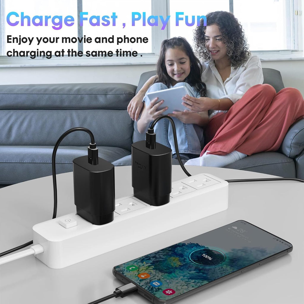 25W USB C Charger,Super Fast Charging Block,Type-C Power Adapter (2 Black and White)